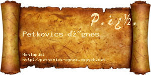 Petkovics Ágnes névjegykártya