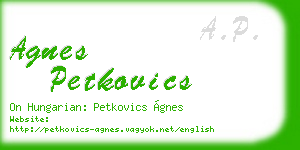 agnes petkovics business card